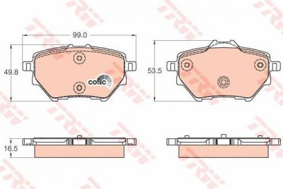 TRW GDB2036 колодки торм.зад. PSA 308 II/C4 Picasso 13- 268мм