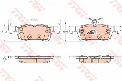 TRW GDB2037 Колодки задние PEUGEOT 308 II (для диска 249мм) GDB2037