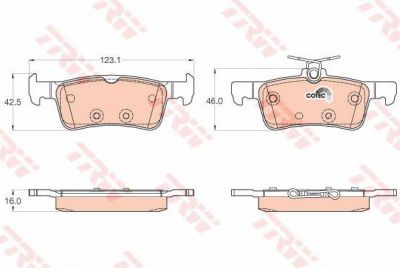 TRW GDB2055 GDB2055_колодки дисковые задние! Peugeot 1.2/1.6/2.0HDi 13>