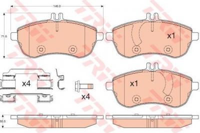 TRW GDB2056 Колодки передние MERCEDES W204 10/13- GDB2056