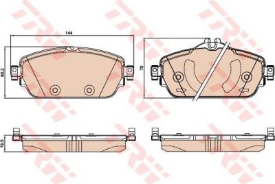 TRW GDB2070 GDB2070_колодки дисковые передние! MB W205 C180 1.6-2.0/2.2CDI 14>