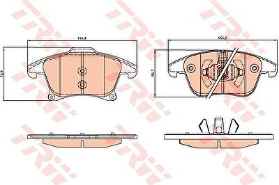 TRW GDB2075 Колодки передние FORD FUSION (версия ATE) GDB2075