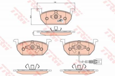 TRW GDB2080 Колодки тормозные пер. AUDI A3 13-/SEAT LEON 13-/SKODA OCTAVIA 12-/VW1