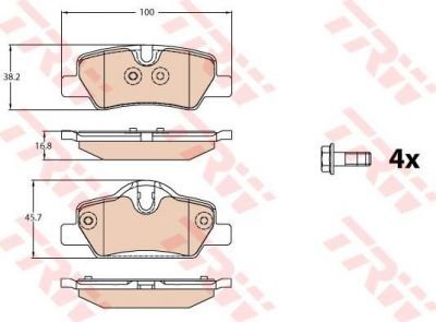 TRW GDB2088 GDB2088_колодки дисковые задние! 2 F45/F43, MINI 13>