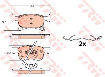 TRW GDB2091 GDB2091_колодки дисковые передние! Opel Corsa E 1.2/1.4 14>