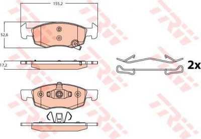 TRW GDB2099 комплект тормозных колодок, дисковый тормоз на OPEL CORSA E Van
