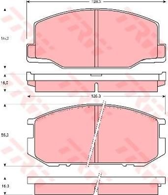 TRW GDB216 комплект тормозных колодок, дисковый тормоз на LOTUS ESPRIT S4 (082)