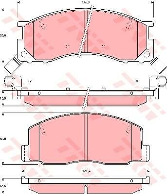TRW GDB3086 Колодки тормозные перед. TOYOTA PREVIA 90-99 (0446528040)