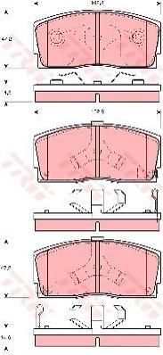 TRW GDB3166 комплект тормозных колодок, дисковый тормоз на DAIHATSU APPLAUSE II (A101)