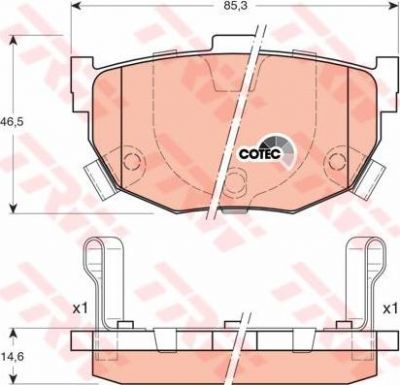 TRW GDB3170 Колодки тормозные HYUNDAI ELANTRA 00-/LANTRA 90-00/KIA CERATO 04- задние (5830229A10)