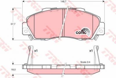 TRW GDB3177 Колодки передние HONDA Accord, Civic, CR-V (45022S10A00)