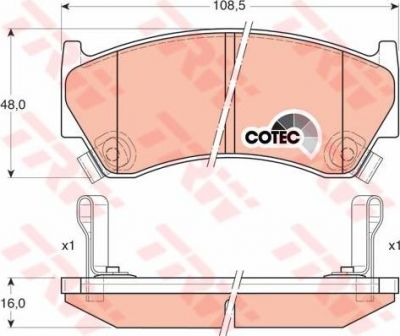 TRW GDB3180 Колодки передние NISSAN ALMERA (N15) 95->00 (410601N060)