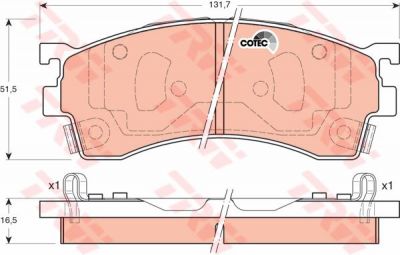 TRW GDB3192 Колодки передние MAZDA 323/626 1.8/2.0L all 94-03 (GEYT3323ZA)