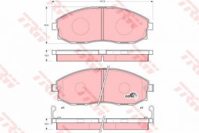 TRW GDB3201 Колодки тормозные HYUNDAI H-1/STAREX 2.4-2.5D 97- передние (581014AA00)