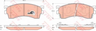 TRW GDB3209 Колодки тормозные Mazda 323 VI S/F 1,6/2,0/2,0TD 01-04, 626 V 1,8/2,0/2,0TD 97-02, Premacy 99- CBY13323ZF (CBY13323ZD)