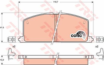 TRW GDB323 Колодки тормозные TOYOTA CAMRY/CARINA/COROLLA 83-92 передние (572255)