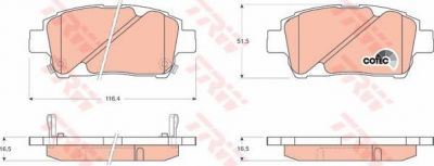 TRW GDB3242 Колодки диск. TOYOTA YARIS, TOYOTA YARIS Verso (V) 99- 044650W050 (572405)