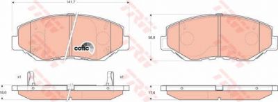 TRW GDB3325 Колодки передние HONDA CRV II 2.0L ->06 (45022S9AE50)