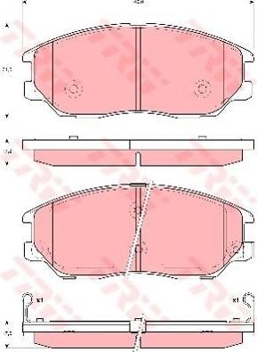 TRW GDB3360 Колодки тормозные перед. HYUNDAI Terracan 2,5-3,5L 02-> (58101H1A80)
