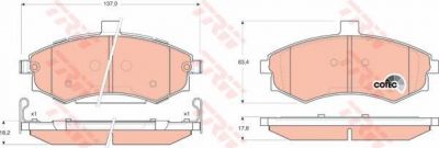 TRW GDB3378 Колодки тормозные передние HYUNDAI ELANTRA MATRIX 00- (581012SA31)