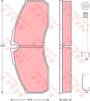 TRW GDB3385 комплект тормозных колодок, дисковый тормоз на NISSAN ATLEON