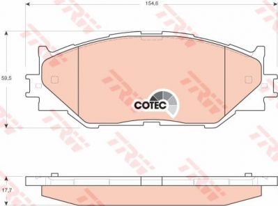 TRW GDB3410 Колодки передние LEXUS IS 250 (446553020)