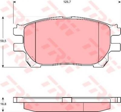 TRW GDB3414 комплект тормозных колодок, дисковый тормоз на TOYOTA PREVIA (MCR3_, ACR3_, CLR3_)