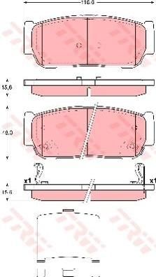TRW GDB3417 Колодки тормозные SSANGYONG REXTON 08-/KYRON 05- задние (4841321B10)