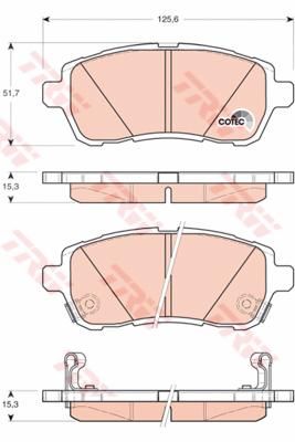 TRW GDB3437 Колодки передние FORD Fiesta 08-> (1550219)