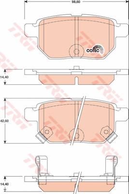 TRW GDB3454 Колодки задние TOYOTA COROLLA /AURIS 06- (446612130)