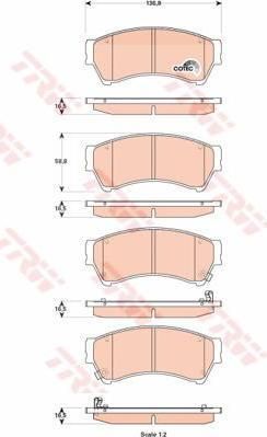 TRW GDB3501 Колодки передние MAZDA 6 07-> (GSYD3328ZA)