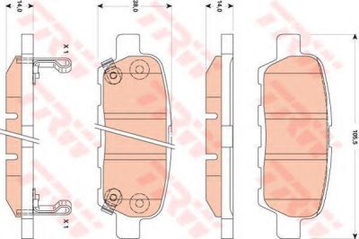 TRW GDB3507 Колодки задние NISSAN/RENAULT/INFINITI