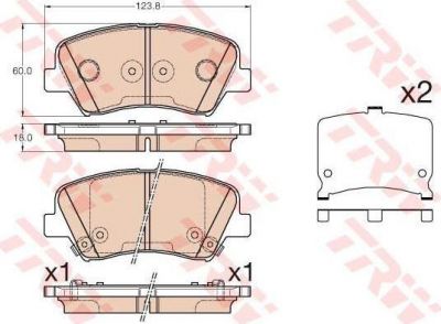 TRW GDB3552 Колодки тормозные HYUNDAI i30/ELANTRA 11-/CEED 12- передние