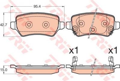 TRW GDB3585 Колодки тормозные KIA CEED 12- задние