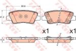 TRW GDB3594 Колодки тормозные HYUNDAI i40/SSANG YONG ACTYON 11- задние