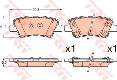 TRW GDB3594 Колодки тормозные HYUNDAI i40/SSANG YONG ACTYON 11- задние