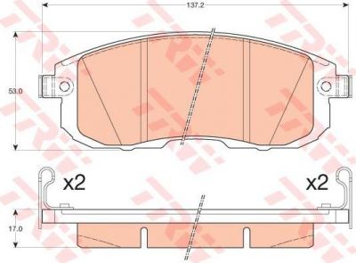 TRW GDB3616 Колодки передние NISSAN JUKE, TEANA I-II, TIIDA GDB3616