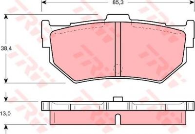 TRW GDB372 комплект тормозных колодок, дисковый тормоз на SUZUKI SWIFT II седан (AH, AJ)