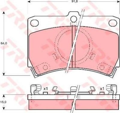 TRW GDB374 комплект тормозных колодок, дисковый тормоз на MAZDA 323 III (BF)