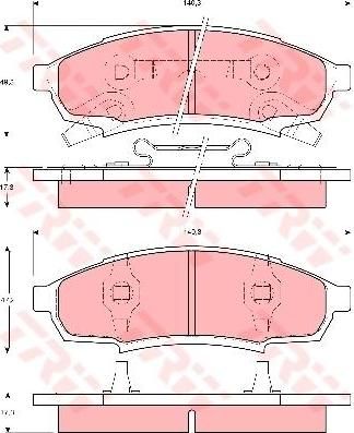 TRW GDB4014 Колодки тормозные CHEVROLET LUMINA 89-97 передние