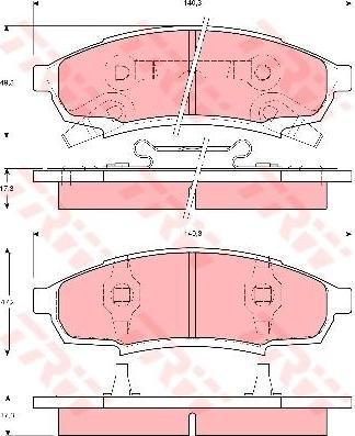 TRW GDB4014 Колодки тормозные CHEVROLET LUMINA 89-97 передние