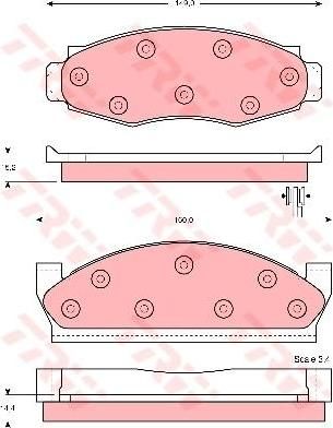 TRW GDB4022 комплект тормозных колодок, дисковый тормоз на JEEP CJ5 - CJ8