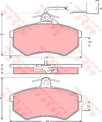 TRW GDB404 Колодки диск. VAG Audi 80, 90, 100, 200, VW Passat (V) 82- 443398151F (571356)