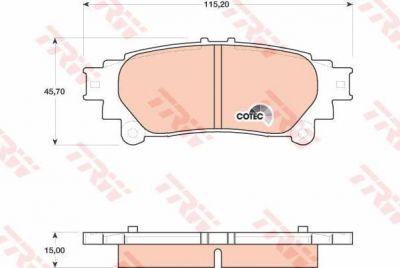 TRW GDB4174 Колодки тормозные задние LEXUS RX 350 450h 09- (044660E010)