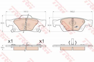 TRW GDB4448 Колодки задние JEEP Grand Cherokee IV 2010-> (68052386AA)