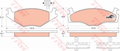 TRW GDB454 Колодки передние VW G2/G3/B2 B3 1.6 (1H0698151)