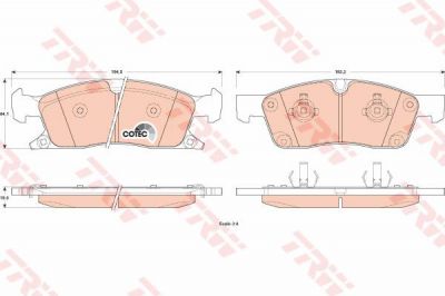 TRW GDB4603 Колодки передние JEEP Grand Cherokee IV 2010->/MB GL(X166)/ML(W166) (A0064203920)