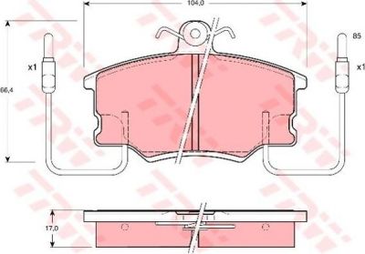 TRW GDB464 комплект тормозных колодок, дисковый тормоз на FIAT CROMA (154)