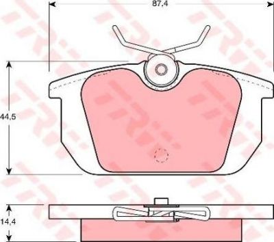 TRW GDB466 Колодки тормозные зад. FIAT 145/146/155/33/Marea/Tipo/Tempra 90-99 (571409)