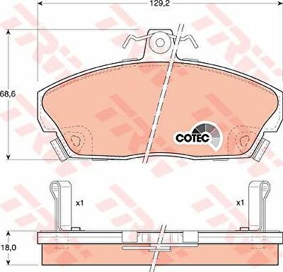 TRW GDB496 GDB496 Колодки тормозные HONDA CIVIC 1.4-1.8 94-05 передние